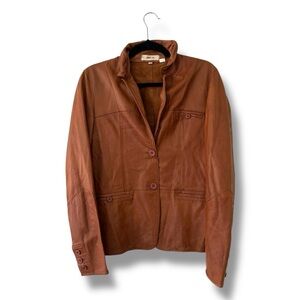 Anthropologie Jackett Tan Leather Jacket Lightweight Boho Western Classic Medium